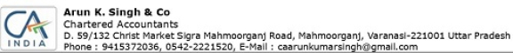 Accounting & Bookkeeping Internship in Robertsganj, Varanasi at Arun K Singh & Co